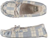 Sloffen dames moccassin vilt look met ruitmotief - Grijs - Maat 39/40