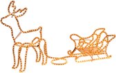 Kerstverlichting rendier met slee 136 cm - Kerstverlichting figuren voor buiten rendier met slee