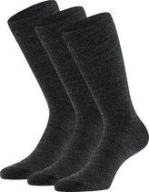 Apollo | Wollen sokken heren antipress | Antraciet | Maat 43/46 | Diabetes sokken | Sokken zonder elastiek | Naadloze sokken