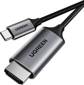Ugreen - USB C naar HDMI (4K) Kabel 1.5 meter - Alleen USB-C Type 3 - 4K Ultra HD - 60fps - gewoven coating - metalen behuizing