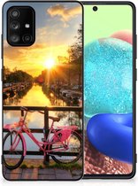 Telefoonhoesje Geschikt voor Samsung Galaxy A71 Hoesje maken met Zwarte rand Amsterdamse Grachten