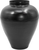 Metalen vaas zwart - zwarte vaas - metalen decoratie - Kolony