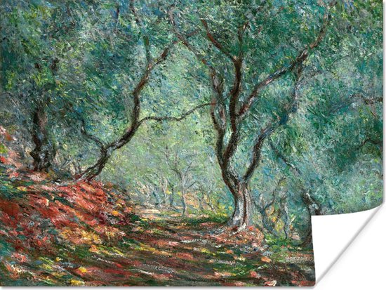 Poster Olijfbomen in de Morenotuin - Schilderij van Claude Monet - 120x90 cm
