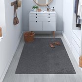 INSPIRE - Rechthoekig tapijt TONY - Zwart - 22 mm x B.80 cm x L.150 cm - Lopertapijten gang - tapijt slaapkamer - tapijt woonkamer - tapijt laagpolig - zacht - 2300g/m²