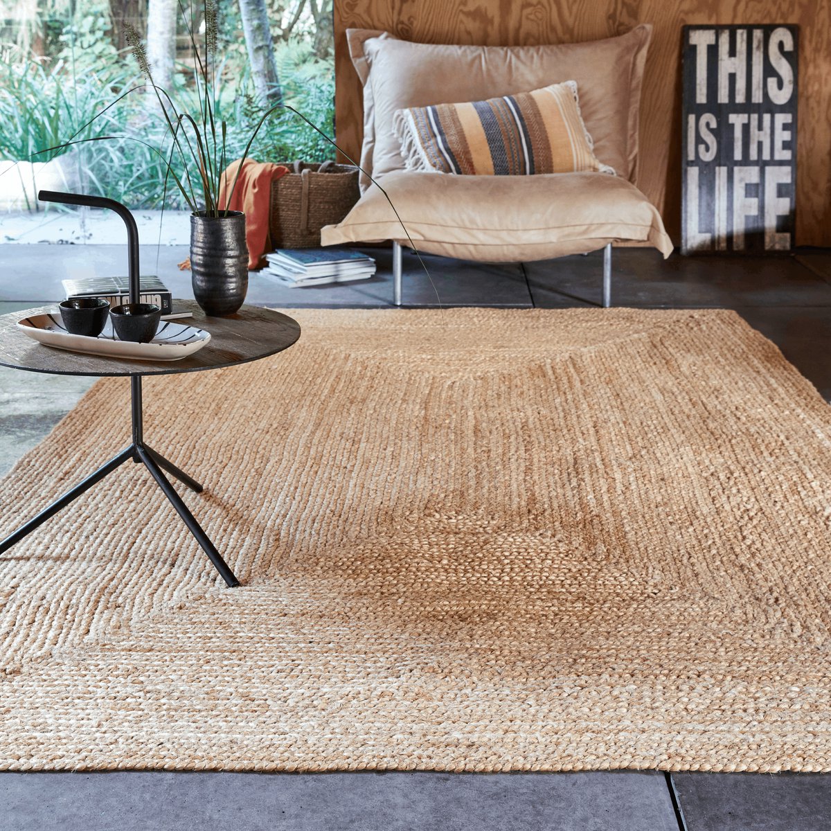 Tapis Beige en Jute 160 x 230 cm Moderne Fait Ma…