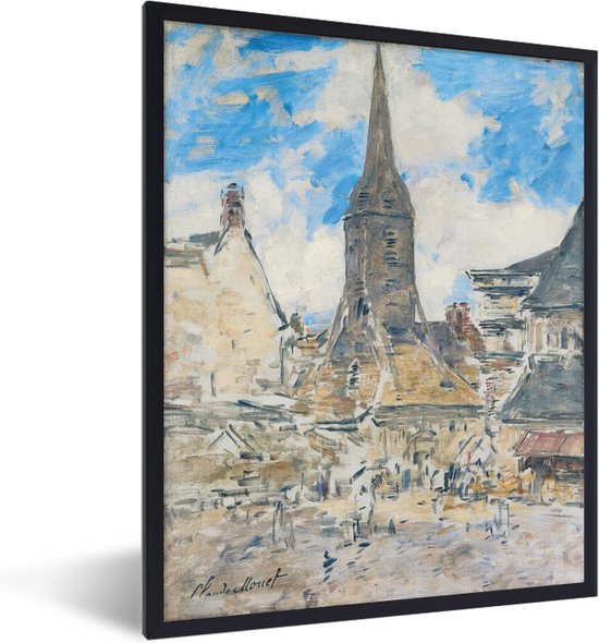 Fotolijst incl. Poster – Le clocher de Sainte-Catherine – schilderij van Eugène Boudin – 30×40 cm – Posterlijst