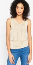 LOLALIZA Lurex top met V-hals - Goud - Maat XL