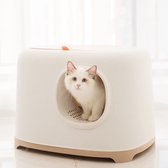 PETLUX® Design kattenbak Clean met deksel en schepje - Kaki