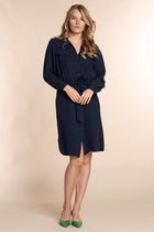 Geisha Jurk Shirtdress Belt Waffle 27096 70 Navy Dames Maat - XXL