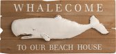 J-line Wandpaneel voor beach house met tekst Whalecome 76 cm