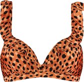 Beachlife Leopard Spots ruffle bikinitop met voorgevormde cups en beugel - dames - Maat 70E