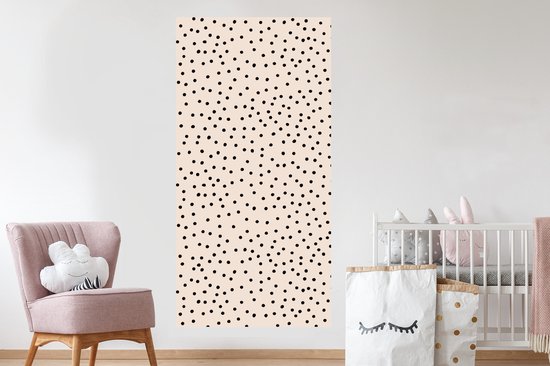 Stickers Stickers muraux - Dot - Beige - Zwart - 80x160 cm - Feuille adhésive