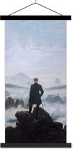Affiche scolaire - Le vagabond au-dessus de la mer de brouillard - Caspar David Friedrich - Oeuvre - 60x120 cm - Lattes noires