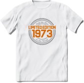 1973 Limited Edition Ring T-Shirt | Zilver - Goud | Grappig Verjaardag en Feest Cadeau Shirt | Dames - Heren - Unisex | Tshirt Kleding Kado | - Wit - L