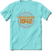 1942 Limited Edition Ring T-Shirt | Zilver - Goud | Grappig Verjaardag en Feest Cadeau Shirt | Dames - Heren - Unisex | Tshirt Kleding Kado | - Licht Blauw - XL