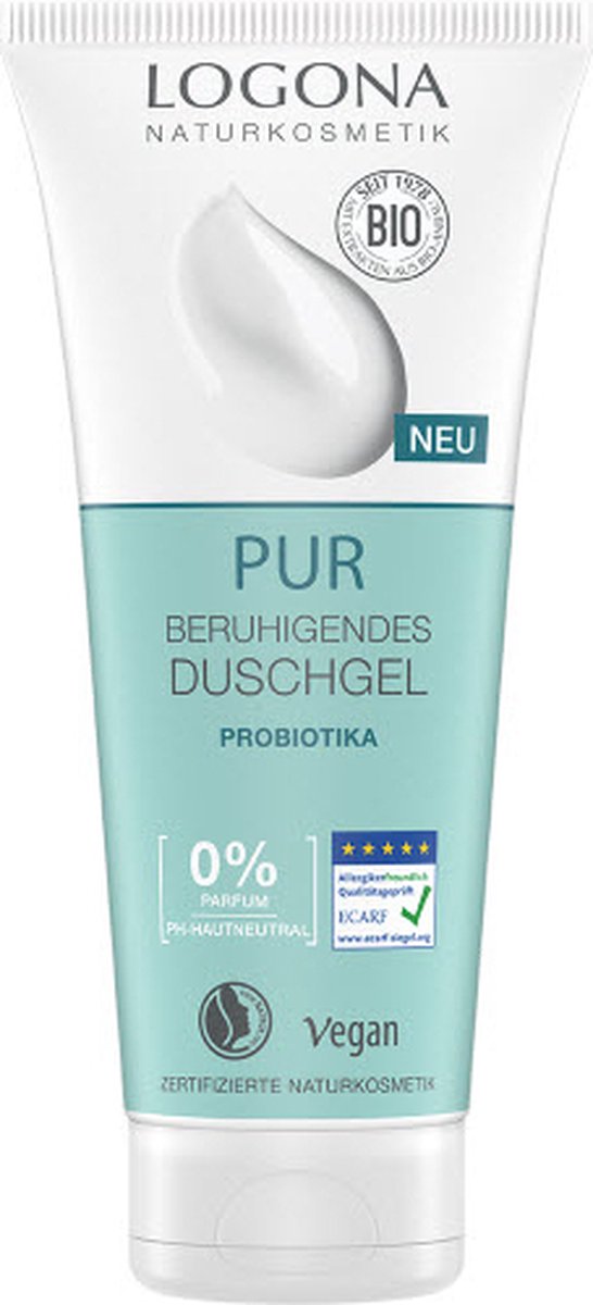 Logona - Pur soothing shower gel - probiotics & natural hyaluronic acid - 200ml