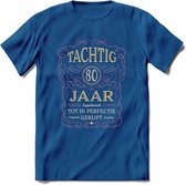 80 Jaar Legendarisch Gerijpt T-Shirt | Oud Roze - Ivoor | Grappig Verjaardag en Feest Cadeau Shirt | Dames - Heren - Unisex | Tshirt Kleding Kado | - Donker Blauw - M