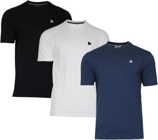 3-Pack Donnay T-shirt (599008) - Sportshirt - Heren - Black/White/Navy - maat M
