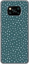 Telefoonhoesje Geschikt voor Xiaomi Poco X3 Pro hoesje - Stippen - Wit - Groen - Siliconen Telefoonhoesje Telefoonhoesje