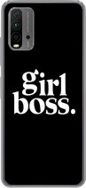 Geschikt voor Xiaomi Redmi 9T hoesje - Quotes - Spreuken - Girl boss - Siliconen Telefoonhoesje