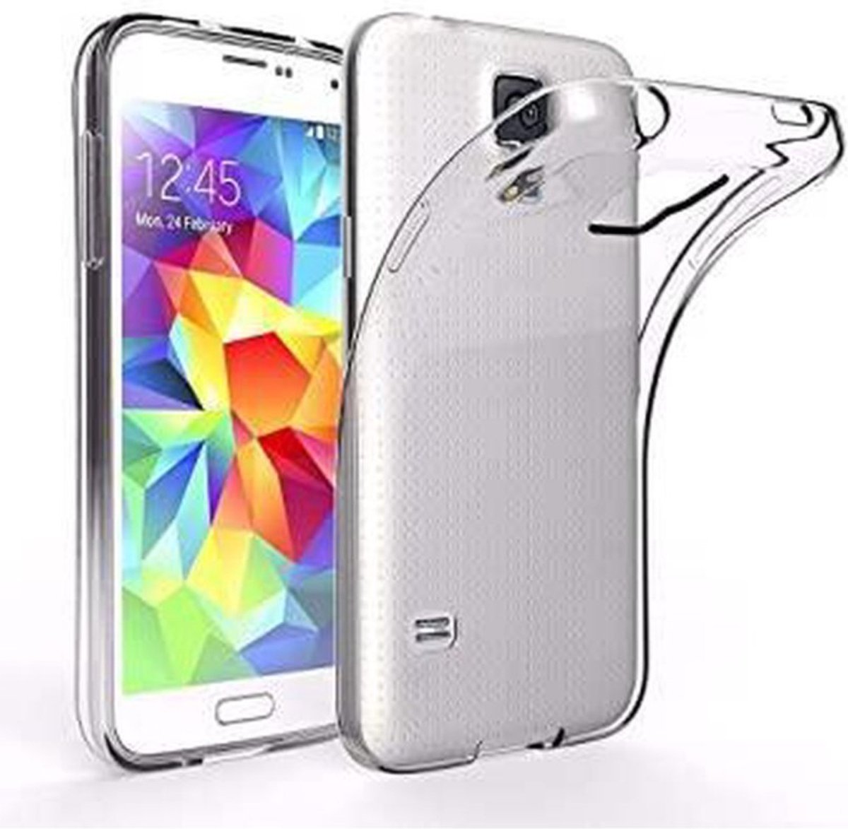 LuxeBass Hoesje geschikt voor Samsung Galaxy S5 Hoesje Transparant - Siliconen Case - telefoonhoes - gsm hoes - gsm hoesjes