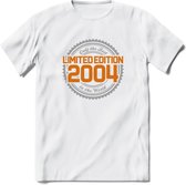 2004 Limited Edition Ring T-Shirt | Zilver - Goud | Grappig Verjaardag en Feest Cadeau Shirt | Dames - Heren - Unisex | Tshirt Kleding Kado | - Wit - L