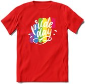 Pride Day | Pride T-Shirt | Grappig LHBTIQ+ / LGBTQ / Gay / Homo / Lesbi Cadeau Shirt | Dames - Heren - Unisex | Tshirt Kleding Kado | - Rood - L