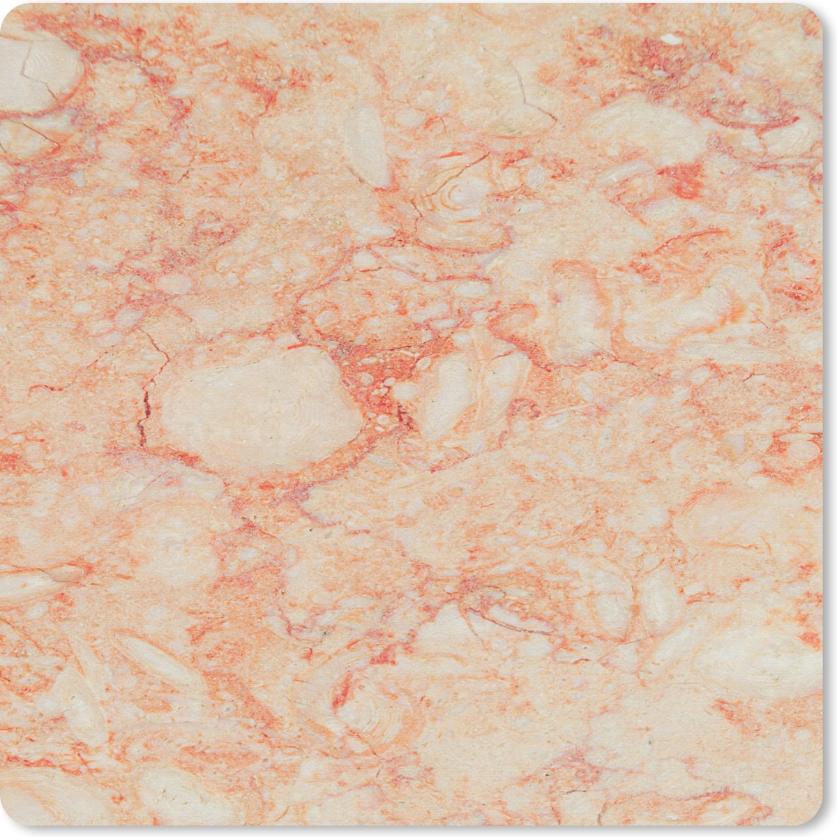 Muismat 30x30 cm - Mousepad Marmer - Rood - Oranje - Muismatten