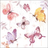 Ambiente - Butterfly Collection Rose - Papieren lunch servetten