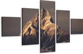 Schilderij - Top van de Himalaya gebergte, 5luik, premium print