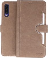 KAIYUE - Luxe Portemonnee Hoesje - Pasjeshouder Telefoonhoesje - Wallet Case - Geschikt voor Samsung Galaxy A50 Grijs