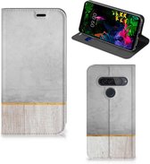 LG G8s Thinq Book Wallet Case Wood Concrete