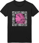 Kurt Cobain - Head Shot Frame Heren T-shirt - M - Zwart