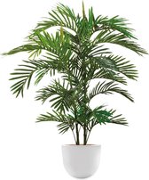 HTT - Kunstplant Areca palm in Eggy wit H130 cm