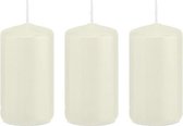 3x Ivoorwitte cilinderkaarsen/stompkaarsen 5 x 10 cm 23 branduren - Geurloze kaarsen - Woondecoraties
