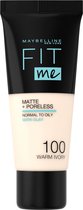 Maybelline Fit Me Matte & Poreless Foundation - 100 Warm Ivory