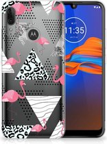 GSM Hoesje Motorola Moto E6 Plus TPU Hoesje Flamingo Triangle