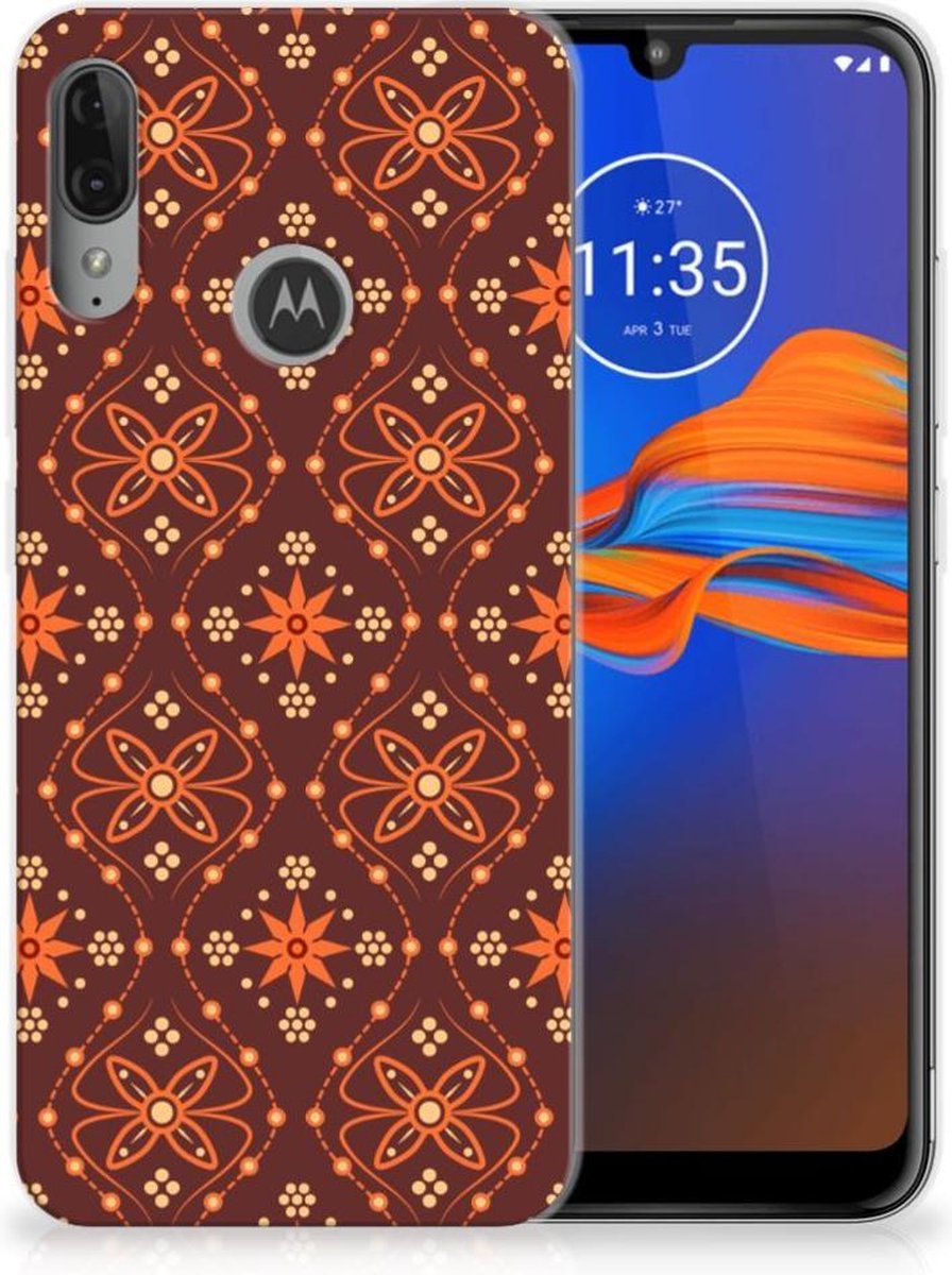 Motorola Moto E6 Plus TPU bumper Batik Brown