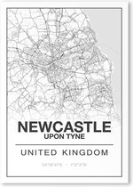 Poster/plattegrond NEWCASTLE - A4