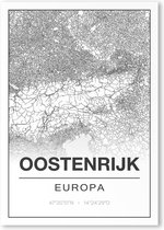 Poster/plattegrond OOSTENRIJK - 30x40cm