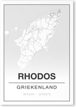 Poster/plattegrond RHODOS - 30x40cm