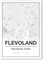 Poster/plattegrond FLEVOLAND - A4