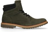 Manfield - Heren - Donkergroene veterboots - Maat 43