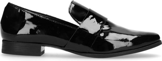 bol.com | Manfield - Dames - Lak zwarte loafers - Maat 41