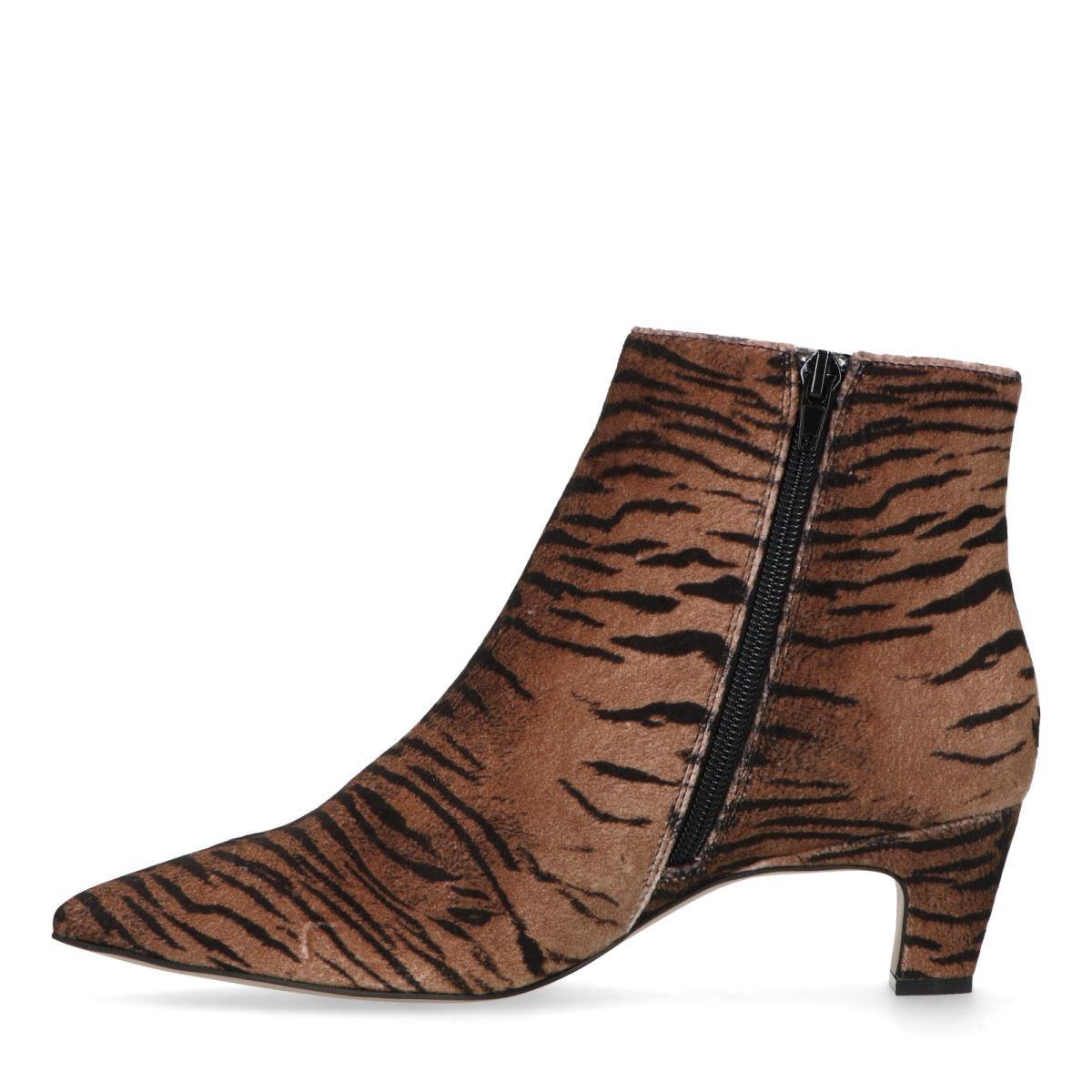 Manfield - Dames - Panterprint enkellaarsjes met lage hak - Maat 41 |  bol.com