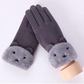 Hidzo Dames Handschoenen Grijs Maat S/M