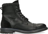 Sacha - Heren - Zwarte leren veterboots - Maat 41