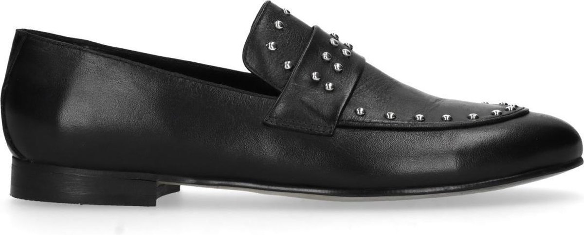 Ervaren persoon Uitgaan van Lezen Sacha - Dames - Zwarte leren loafers met studs - Maat 41 | bol.com