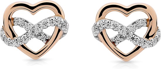 Orphelia SET-7483 - Ensemble de bijoux: Collier-Pendentif + Boucles d'oreilles - Argent 925 Bicolore - Zirconium - Coeur