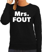 Mrs. Fout sweater -  fun tekst trui zwart voor dames - Foute party kleding L